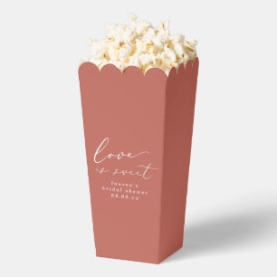 Terracotta Love is Sweet Bruiloft Popcorn Bedankdoosjes