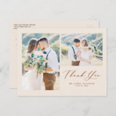 Terracotta Lovely Script Photo Collage Hartelijk d Briefkaart (Voorkant / Achterkant)