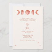 Terracotta Maan Fase Boho Huwelijksuitnodiging Kaart (Voorkant)