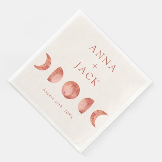 Terracotta Maan Fase Trouwdiner servetten (Hoek)
