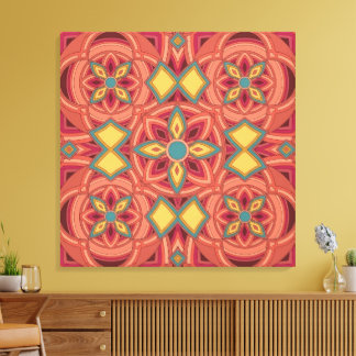 Terracotta Mandala Canvas Afdruk