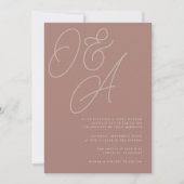 Terracotta | Manuscript Watermark Monogram Weddens Kaart (Voorkant)