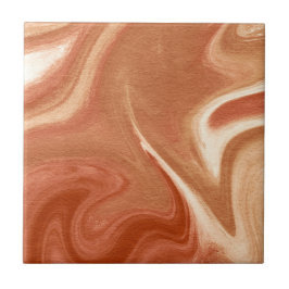 Terracotta Marble Abstract Fluid Pattern Tegeltje