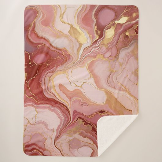 Terracotta marbrée et couverture Sherpa or (Devant)