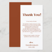 Terracotta mariage cadre carte de remerciements (Devant / Derrière)
