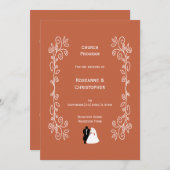 Terracotta Mariage Church Programme Mariée Groom (Devant / Derrière)