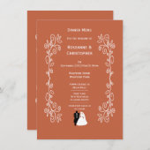 Terracotta Mariage Menu Bride Groom Design (Devant / Derrière)
