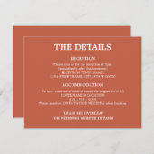 Terracotta Mariage QR Code Détails Carte de boîtie (Devant / Derrière)