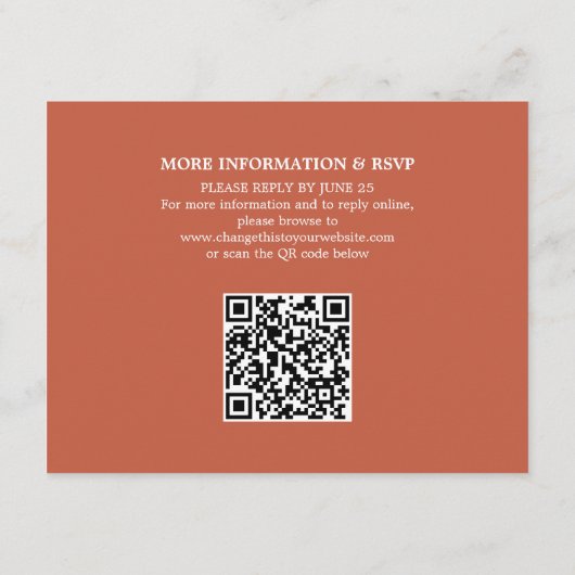 Terracotta Mariage QR Code Détails Carte de boîtie (Dos)