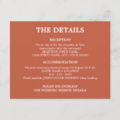 Terracotta Mariage QR Code Détails Carte de boîtie (Devant)