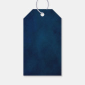 Terracotta Marine Blauw Geometrisch Bruiloft Welko Cadeaulabel (Achterkant)