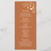 Terracotta Marine Blauw Huwelijksprogramma Programma (Achterkant)