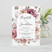 Terracotta Marsala Bourgogne Herfst QR Code Bruilo Kaart (Staand voorkant)