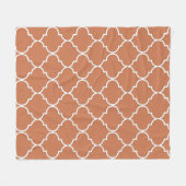 Terracotta Mediterranean Moroccan Pattern Fleece Deken (Voorkant (Horizontaal))