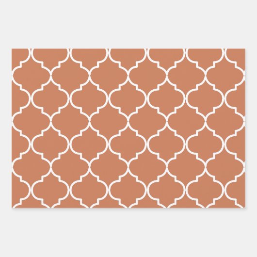 Terracotta Mediterranean Moroccan Pattern Inpakpapier Vel (Voorkant 2)
