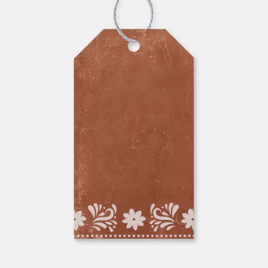 Terracotta Mexicaanse bruiloft Dank u Cadeaulabel (Achterkant)