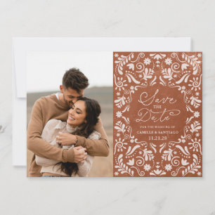 Terracotta Mexican Wedding Save the Date Briefkaar