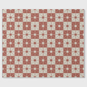 Terracotta Mid-Century Modern Starburst Pattern Cadeaupapier (Vlak)