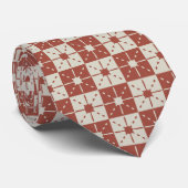 Terracotta Mid-Century Modern Starburst Pattern Stropdas (Opgerold)