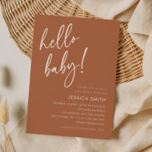 Terracotta Minimal Boho Hallo Baby Shower