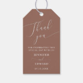 Terracotta Minimal Weddenschap Dank je Labels Cadeaulabel (Voorkant)