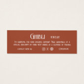 Terracotta Minimalist Bedankt voor uw aankoop Mini Visitekaartjes (Achterkant)