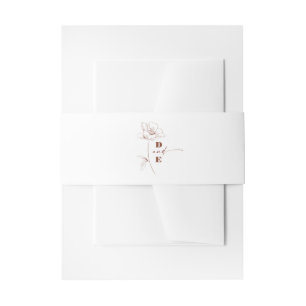 Terracotta Minimalist Couple Monogram Weddenschap Uitnodigingen Wikkel
