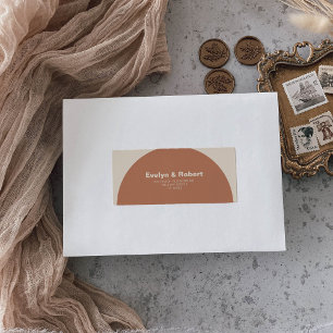 Terracotta Minimalist Formal Arch Wedding Return Etiket