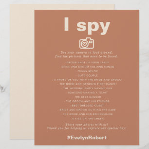 Terracotta Minimalist Formal I Spy Wedding Game