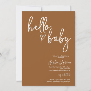 Terracotta Minimalist Modern Boho Baby shower Kaart