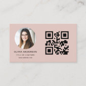 Terracotta Minimalist Photo with QR Code Visitekaartje (Voorkant)