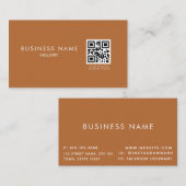 Terracotta Minimalist QR Code Visitekaartje (Voorkant / Achterkant)