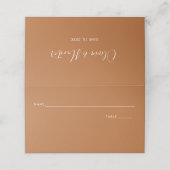 Terracotta Minimalist Wedding Folded Place Card (Buitenkant ongevouwen)