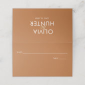 Terracotta Minimalist Wedding Folded Place Card (Buitenkant ongevouwen)