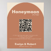 Terracotta Minimalist Wedding Honeymoon Fund Poster (Voorkant)