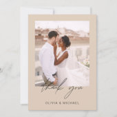 Terracotta Minimaliste Merci Mariage Photo (Devant)