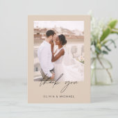 Terracotta Minimaliste Merci Mariage Photo (Debout devant)