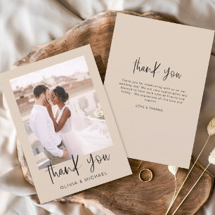 Terracotta Minimaliste Merci Mariage Photo