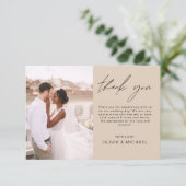 Terracotta Minimaliste Merci Mariage Photo (Debout devant)