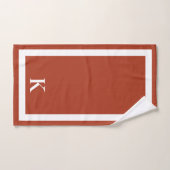 Terracotta minimalistisch monogram luxe spa bad handdoek (Handdoek)