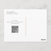 Terracotta Minimalistisch Script QR Code Save the  Briefkaart (Achterkant)