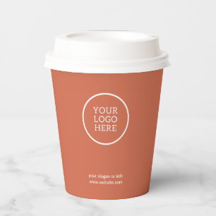 Terracotta Minimalistisch Zakelijk Logo Bedrijfslo Papieren Bekers