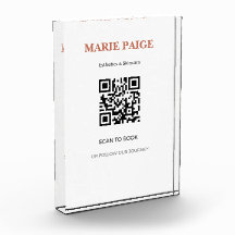 Terracotta Minimalistische Acrylic QR Code Salon