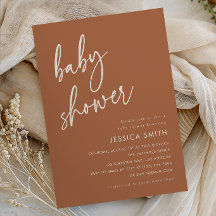 Terracotta Minimalistische Baby Shower