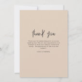 Terracotta minimalistische bruiloft dank u foto bedankkaart (Achterkant)