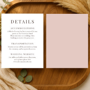 Terracotta Minimalistische Elegante Trouwdetails Kaart
