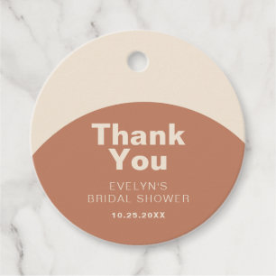 Terracotta Minimalistische Formele Bruidsdouche  Bedankjes Labels