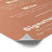 Terracotta minimalistische formele trouwbarmenu  poster (Hoek)