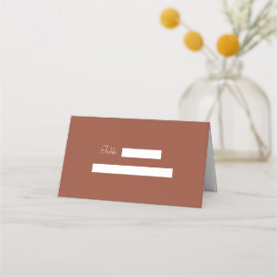 Terracotta Minimalistische Huwelijks Plaatskaart