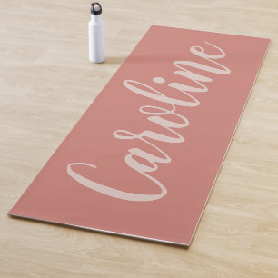 Terracotta minimalistische kalligrafie gepersonali yogamat